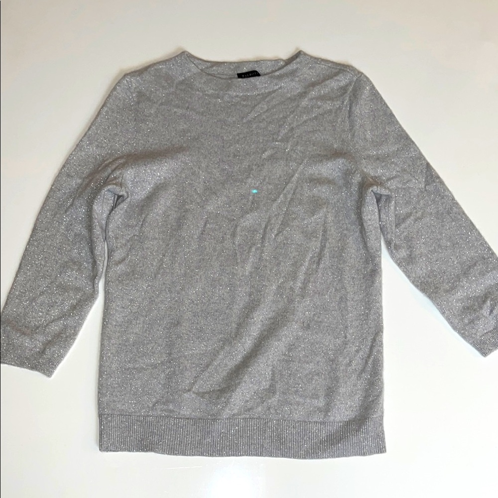 Talbots Cashmere Blend Sweater Gray with Silver